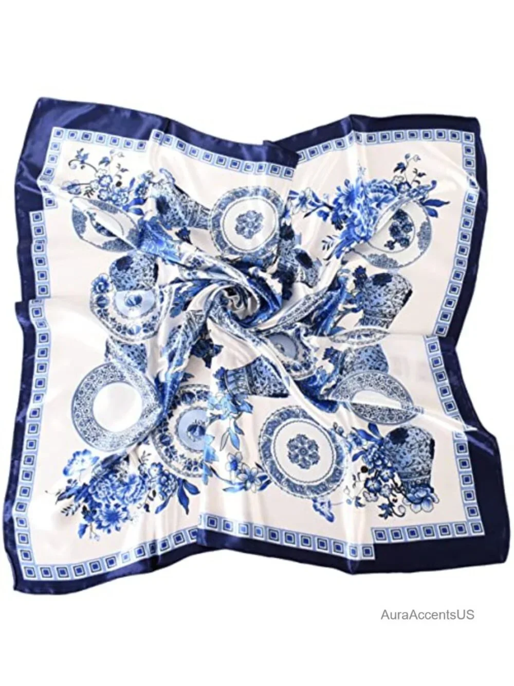 35x35 Large Square Polyester Hair Scarf Head Wrap Satin Neck Bandana